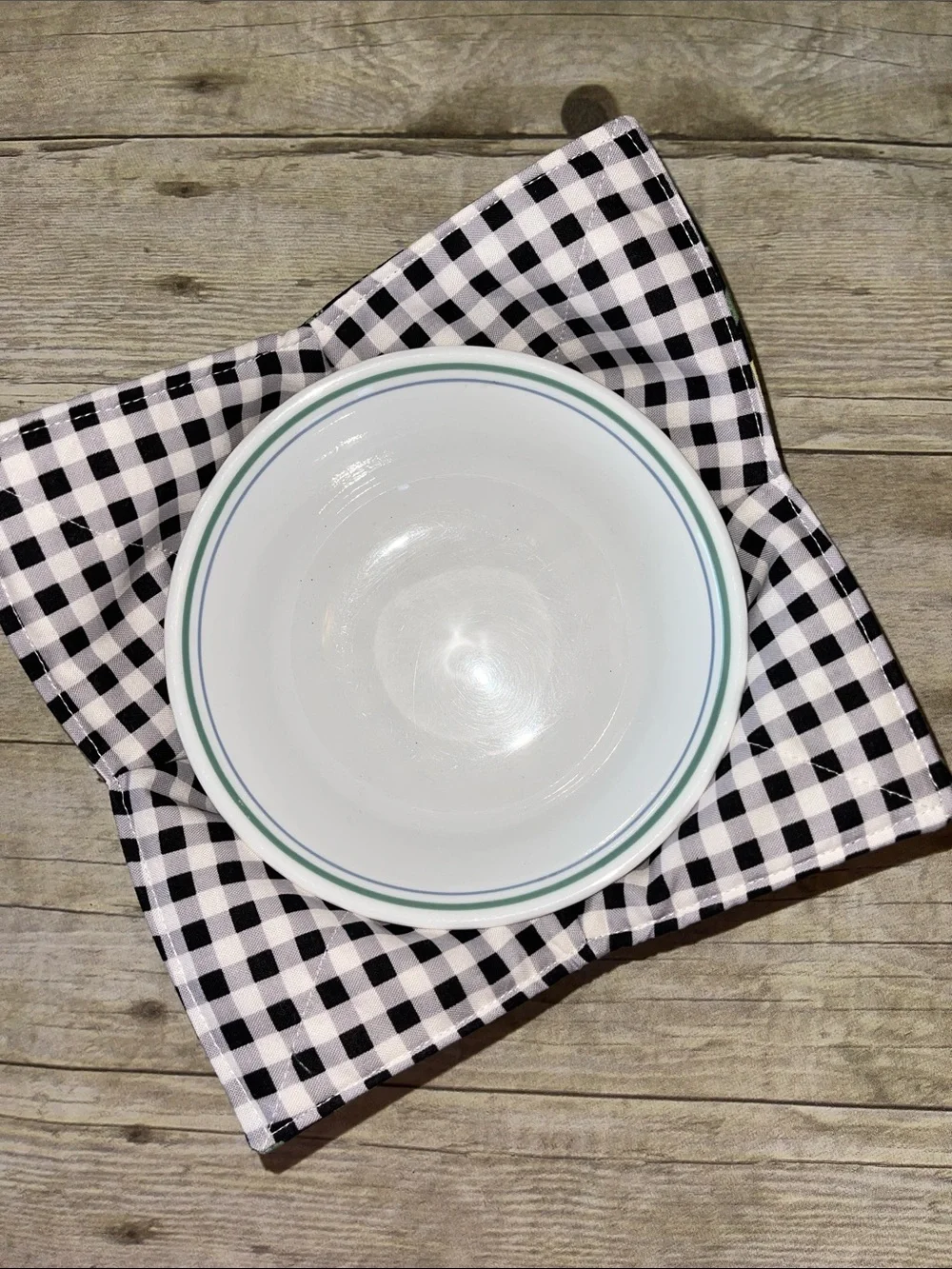 Microwave /Ice Cream Bowl Cozy Reversible Yellow & Black Lemons